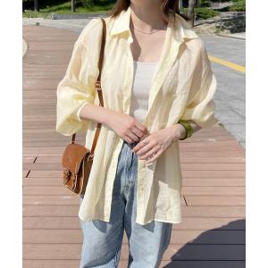 ブラウス シャツ シアーシャツ レディース