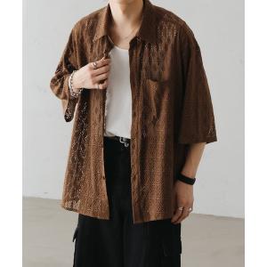 シャツ ブラウス レースシアールーズシャツ