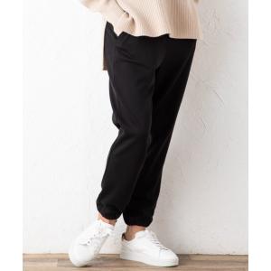 パンツ 裏起毛リブアクセントイージーパンツ