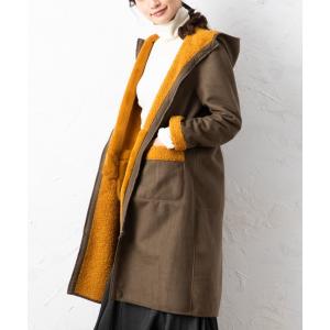 コート ムートンコート パッチワークデザインフェイクムートンリバーシブルコート