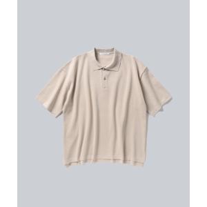 セーター ニット PAPER KINT HAIF SLEEVE OVERSIZED POLO / 和紙混ニットハーフスリーブポロ 「 手洗い可 」