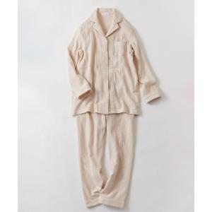 ルームウェア パジャマ やわらかダブルガーゼが肌になじむ　コットン１００％の前あきパジャマ