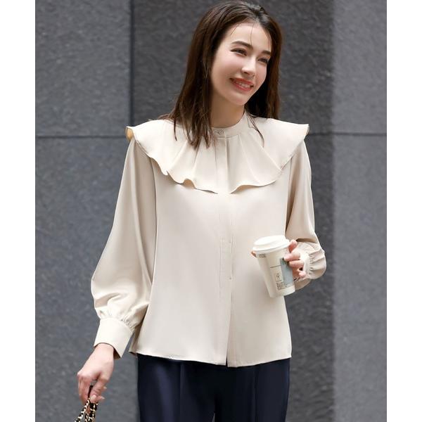 ブラウス シャツ フレアスタンドカラーブラウス オフィス ビジネス フォーマル セレモニー 卒業式 ...