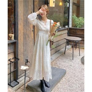 Lace Ladies（レースレディース） ワンピース 半袖 プチハイネック 花
