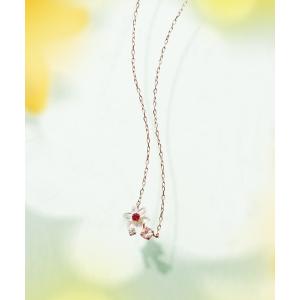 ネックレス 7月誕生花 K10 ピンクゴールド ユリ ネックレス BLOOM/ブルーム レディース