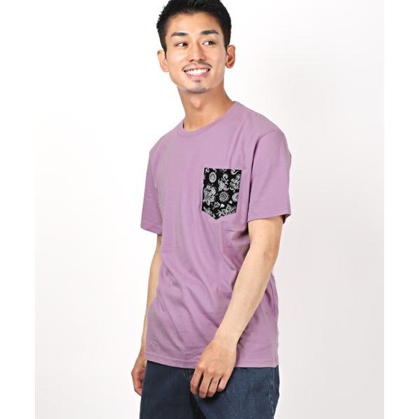 tシャツ ペイズリー柄ポケットプリントTシャツ メンズ