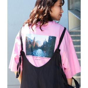 tシャツ Tシャツ USAコットンワンポイント刺繍バックフォトTee