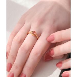 指輪 リング ライズストーンアップリング　ピンク/天然石 レディース