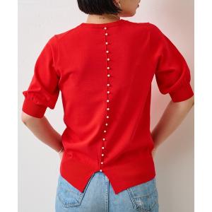 ニット 後ろパールニット