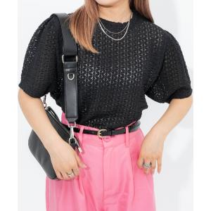 tシャツ 半袖 フクレジャガードシアートップス レディース