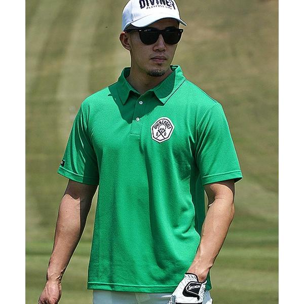 ゴルフ 「DIVINER GOLF」オリジナルスカルワッペンポロシャツ メンズ 半袖 ゴルフウェア ...