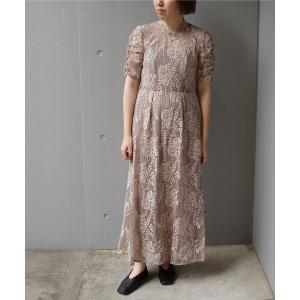 ワンピース kaene (カエン) 配色レースエプロンワンピース レディース  