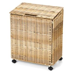 収納 ａｍ＆ｂｅ　７つ星　４５Ｌの袋が入る　折りたたむとコンパクト　天然素材風キャスター付きバスケット レディース メンズ