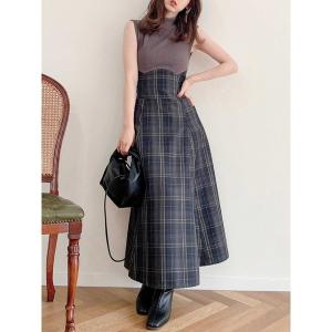 ワンピース 「WEB限定ITEM」チェックノースリーブコルセットワンピース レディース