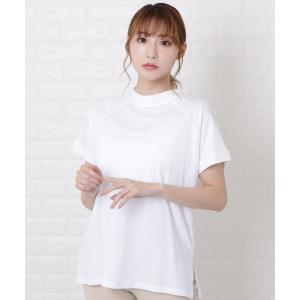 tシャツ Tシャツ レディース ボトルネック半袖Ｔシャツ