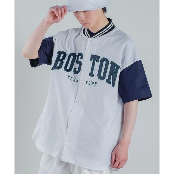 シャツ カレッジロゴ アップリケ 半袖 スタジアムシャツ メンズ レディース