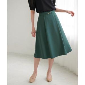スカート ビット付きタックフレアスカート レディース
