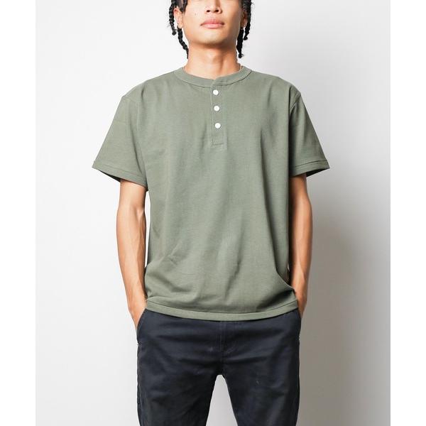 tシャツ 「W」「it」「FE」オープンエンド マックスウェイト ヘンリーネックTシャツ メンズ レ...