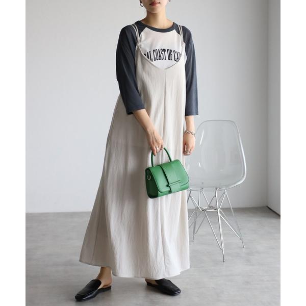 ワンピース 「Fizz/フィズ」　クールタッチ鹿の子　クロスストラップロングキャミワンピース