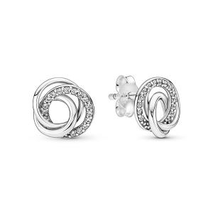 PANDORA（パンドラ） ピアス スパークリング ピンクリボン スタッド