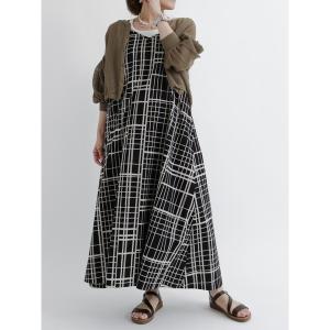 ワンピース チェック柄キャミワンピース