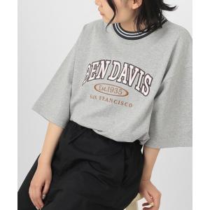 tシャツ Tシャツ 【BEN　DAVIS/ベンデイビス】リブライン カレッジロゴワッペン 半袖Tシャツ/ビッグシルエット/リンガーTシャツ