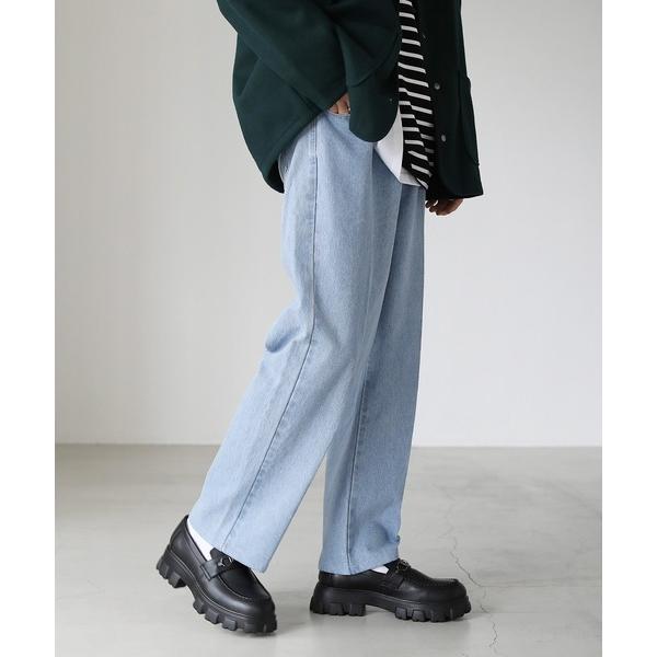 ジーンズ 12オンスセンタープレスデニムスラックス メンズ レディース