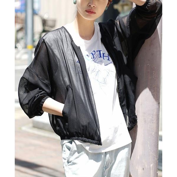 ブルゾン アウター シアーブルゾン「ノーカラー」 レディース