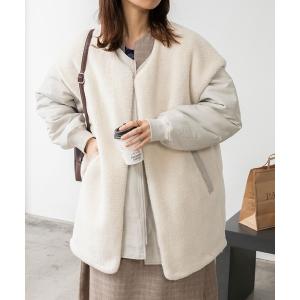 ジャケット ノーカラージャケット マルチウェイ キルティングノーカラージャケット＆ボアベスト レディース