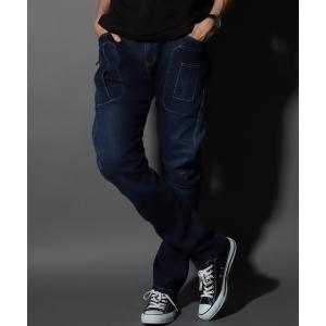 カーゴパンツ JEANISM EDWIN/エドウィン 3D立体裁断 デニム ストレッチ ヘリクルー カーゴパンツ メンズ レディース