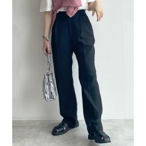パンツ スラックス センタープレスタックパンツ レディース