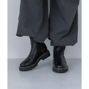 ブーツ 「EVOL」本革トラックソールホワイトステッチブーツ IT8097 レディース