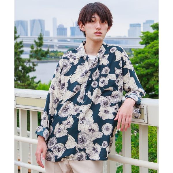 シャツ フラワーオープンカラーシャツ メンズ レディース