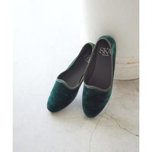 シューズ 「SKA/スカ」 ベロアフラットシューズ
