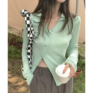 ポロシャツ asymmetry slim fit top