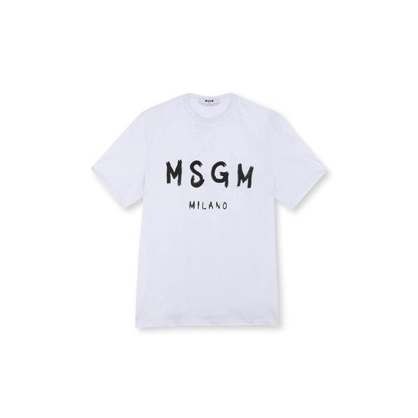 tシャツ 「Basic Color」MSGM ブラッシュロゴTシャツ メンズ レディース