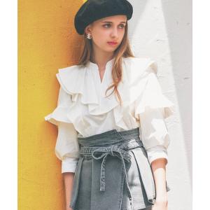 シャツ ブラウス フリルブラウス