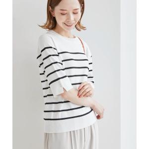 ニット TRUE COTTON/袖パールニットプルオーバー