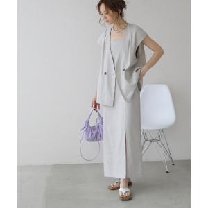 ワンピース WEB限定 リネンブレンドキャミワンピース セットアップ着用可