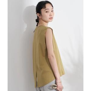 tシャツ Tシャツ タックノースリーブバックスリットプルオーバー