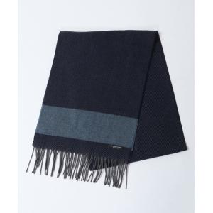 マフラー 「V.FRAAS(ヴィ・フラース)」配色ライン ツイルマフラー メンズ