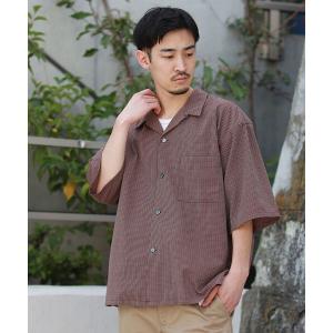 シャツ BEAMS / チェック ルーズフィット　オープンカラーシャツ メンズ