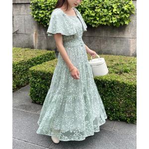 ワンピース フレア袖ティアードワンピ