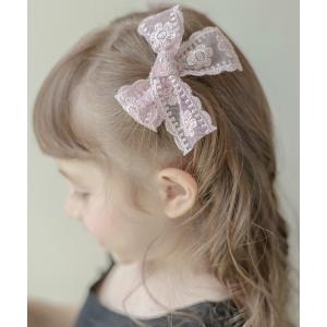 ヘアクリップ レースリボンヘアクリップ 2個セット