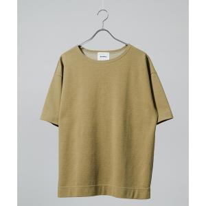 tシャツ Tシャツ コーデュラ×綿ポンチローマ5分袖クルーネックプルオーバー