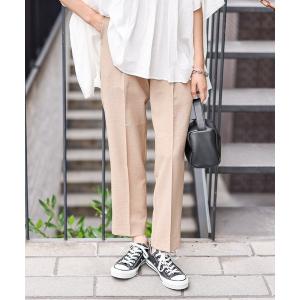 パンツ □楽ちん美脚テックリネンテーパードパンツ