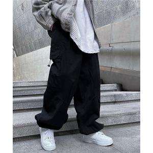 カーゴパンツ バルーンシルエットサイドポケットタックワイドカーゴパンツ メンズ レディース