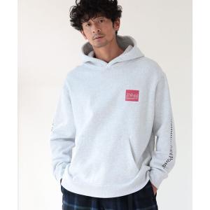 パーカー Manhattan Portage / ピーチスキン スリーブプリント スウェットパーカー メンズ