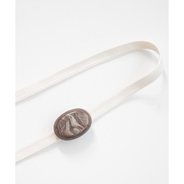 帯飾り　white ＆ brown レディース