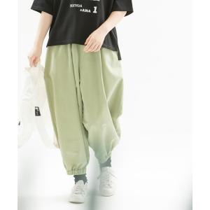 パンツ Pomme裾ゴムコットンレーヨンツイルパンツ